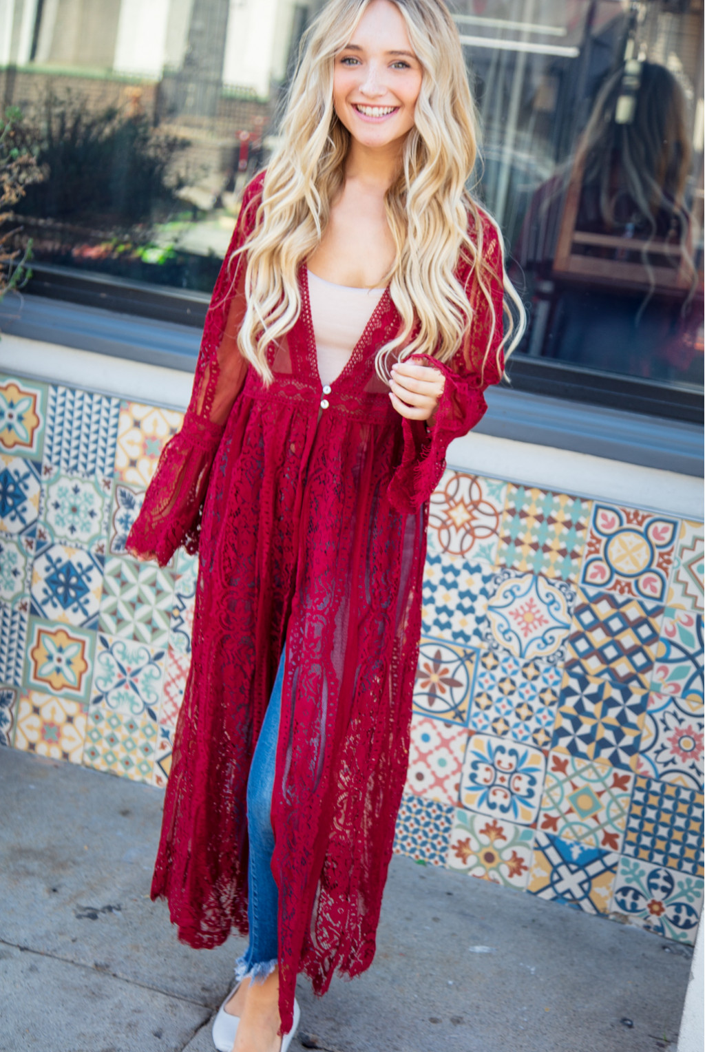 LONG BODY LACE CARDIGAN LONG BODY LACE CARDIGAN