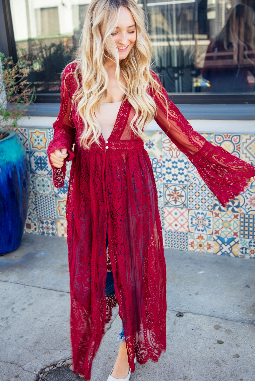 LONG BODY LACE CARDIGAN LONG BODY LACE CARDIGAN