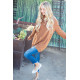 TWO TONE HACCI KNIT SWEATER WITH BUTTON DETAIL TWO TONE HACCI KNIT SWEATER WITH BUTTON DETAIL