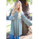 LACE BUBBLE SLEEVE TUNIC DRESS LACE BUBBLE SLEEVE TUNIC DRESS